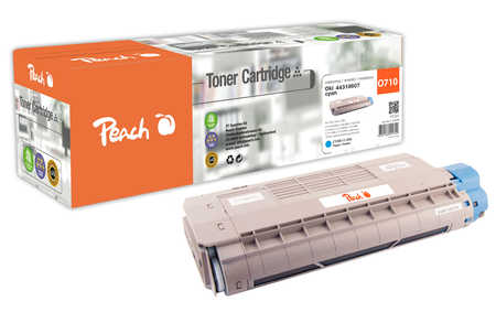 Peach  Cartouche de toner cyan, comapatible avec
ID-Fabricant: 44318607 OKI C 710 N