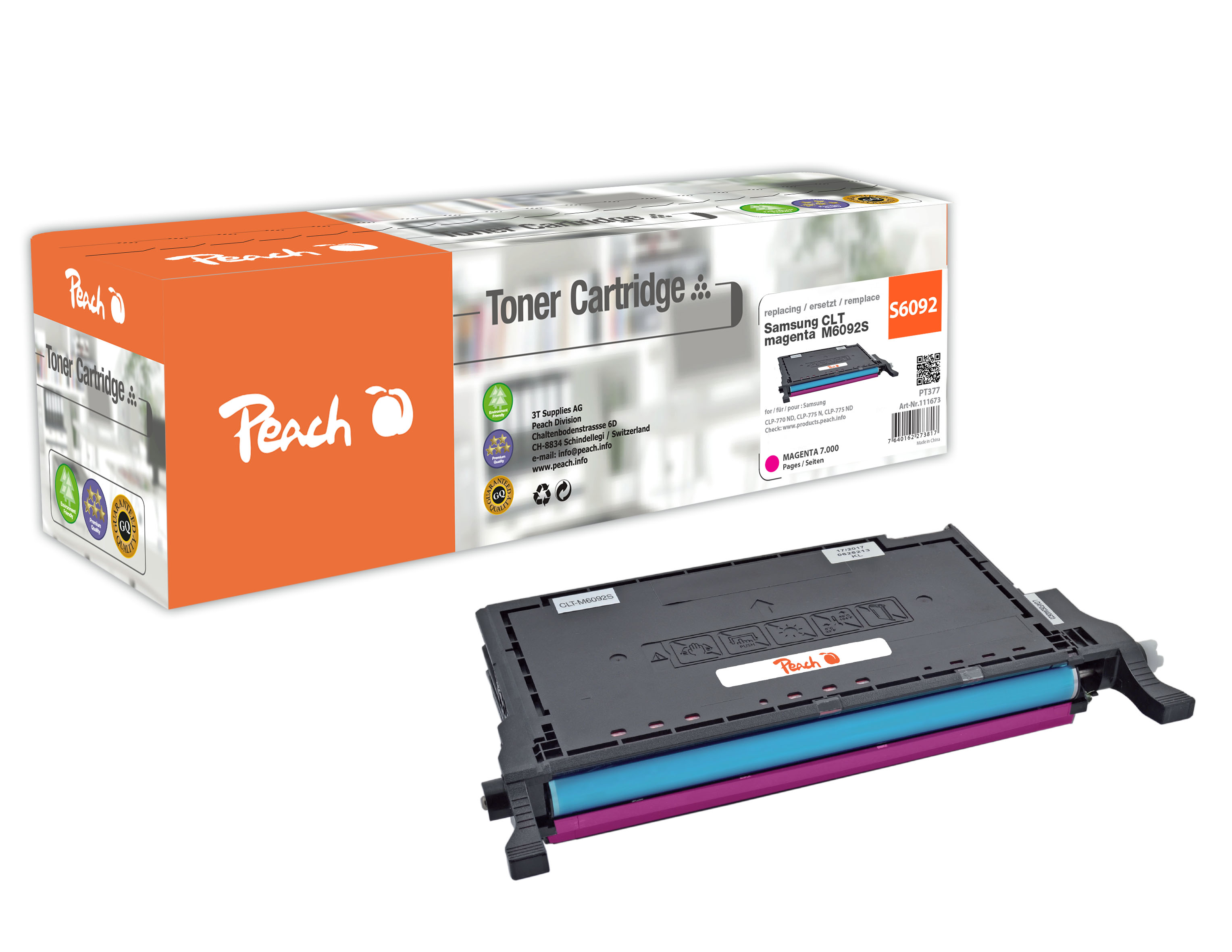 Peach  Toner Module magenta, compatible avec
ID-Fabricant: CLT-M6092S/ELS, SU348A Samsung CLP-775 N