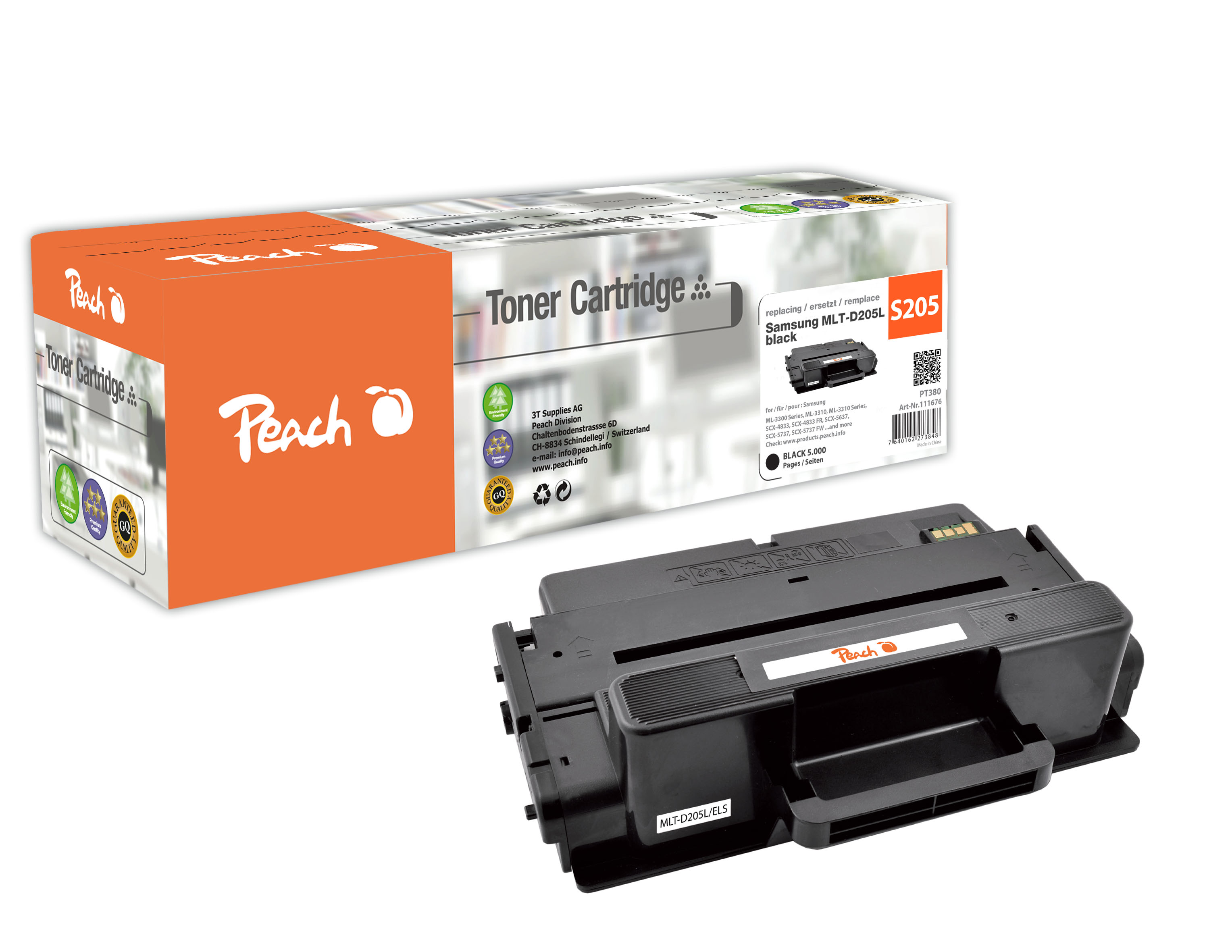 Peach  Toner Module noire, compatible avec
ID-Fabricant: MLT-D205L/ELS, SU963A Samsung ML-3310