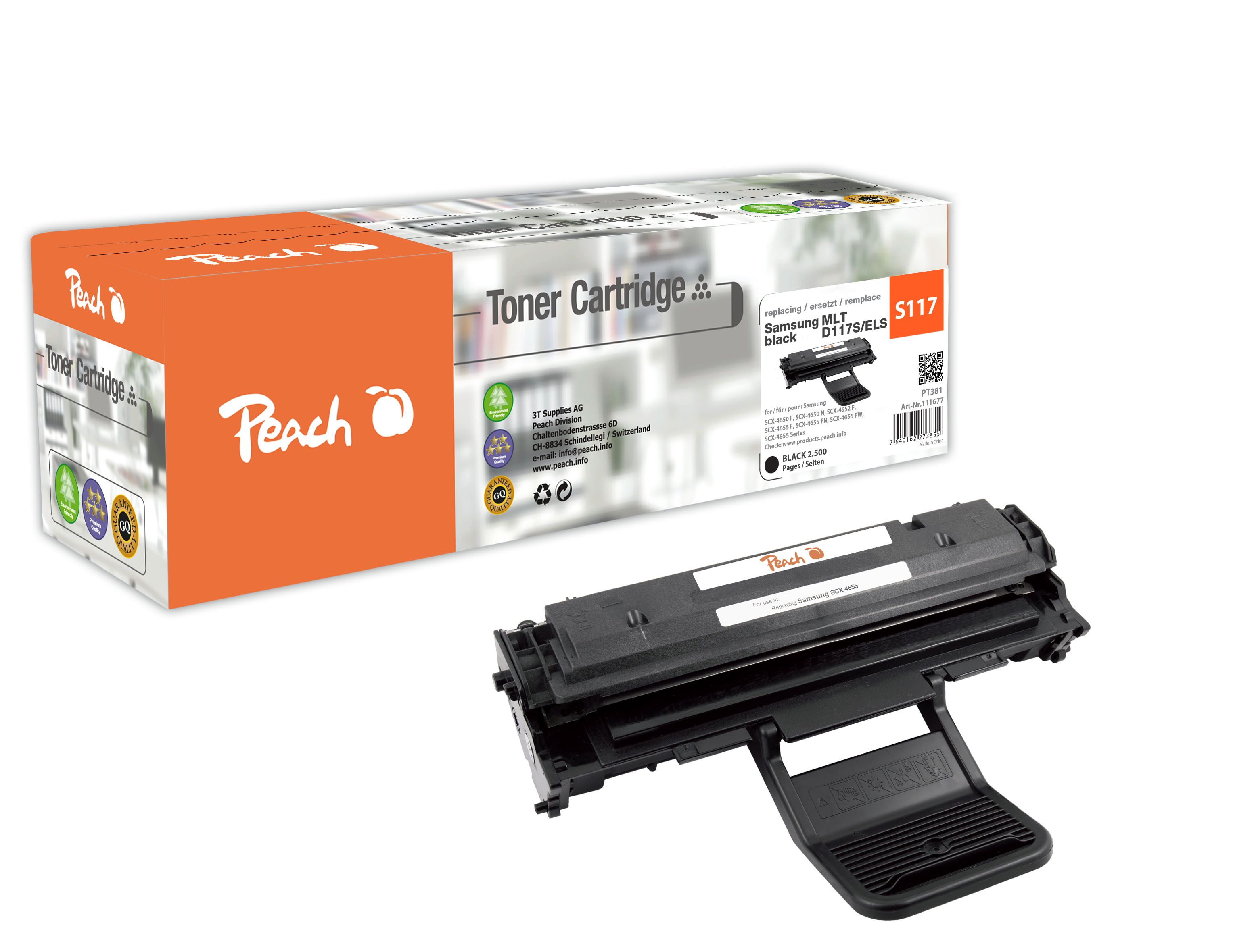 Peach  Toner Module noire, compatible avec
ID-Fabricant: MLT-D117S/ELS Samsung SCX-4655 FN