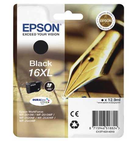 Original Cartouche d'encre noire originale, XL
ID-Fabricant: No. 16XL bk, C13T16314010 Epson WorkForce WF-2520 NF