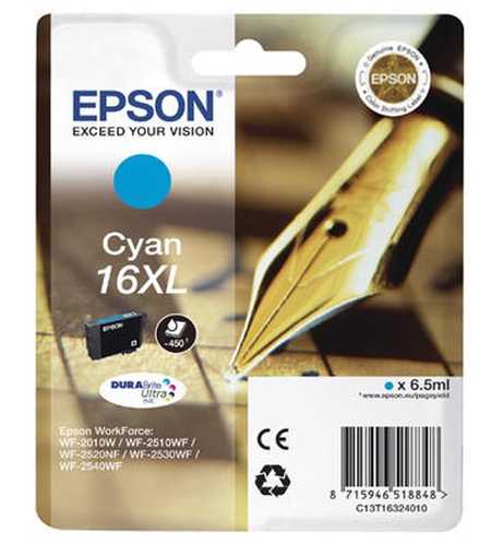 Original Cartouche d'encre cyan originale, XL
ID-Fabricant: No. 16XL c, C13T16324010 Epson WorkForce WF-2520 NF