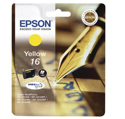 Original Cartouche d'encre jaune originale
ID-Fabricant: No. 16 y, C13T16244010 Epson WorkForce WF-2520 NF