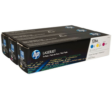 Original 3 cartouches toner original CMY (Rainbow-Kit)
ID-Fabricant: No. 126A, CF341A HP TopShot LaserJet Pro M 275 s