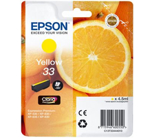 Original Cartouche d'encre jaune originale
ID-Fabricant: T3344, No. 33 y, C13T33444010 Epson Expression Premium XP-7100