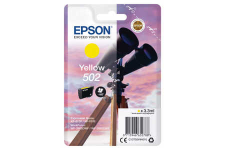 Original Cartouche d'encre jaune originale
ID-Fabricant: No. 502Y, C13T02V44010 Epson WorkForce WF-2860 DWF