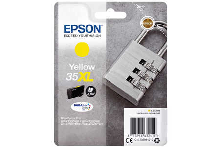 Original Cartouche d'encre jaune originale
ID-Fabricant: T3594, No. 35XL y, C13T35944010 Epson WorkForce Pro WF-4725 DWF