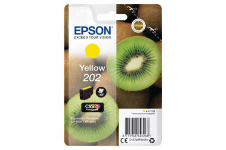 Original Cartouche d'encre jaune originale
ID-Fabricant: T02F4, No. 202 y, C13T02F44010 Epson Expression Premium XP-6000