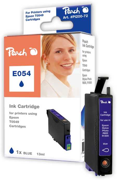 Peach Cartouche d'encre  bleu, compatible avec
ID-Fabricant: T0549BL, C13T05494010 Epson Stylus Photo R 800