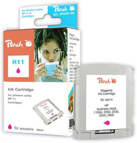 Peach Cartouche d'encre  magenta, compatible avec
ID-Fabricant: No. 11 m, C4837A HP OfficeJet 9120
