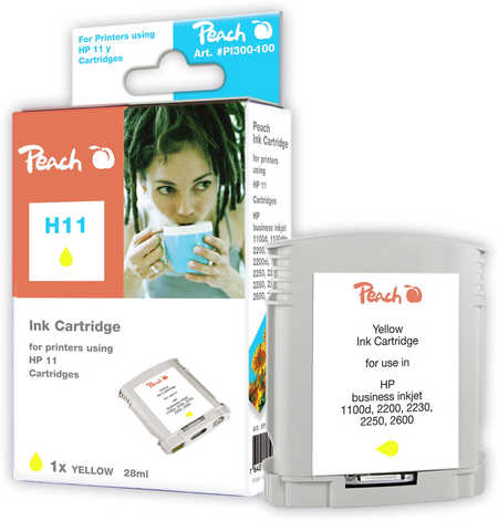 Peach Cartouche d'encre  jaune, compatible avec
ID-Fabricant: No. 11 y, C4838A HP OfficeJet 9120