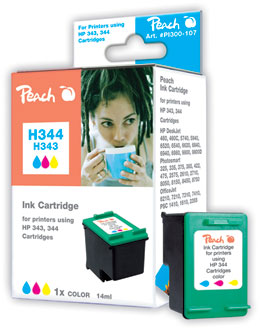 Peach Tête d'impression  couleur, compatible avec
ID-Fabricant: No. 344, C9363EE HP OfficeJet 7300 Series