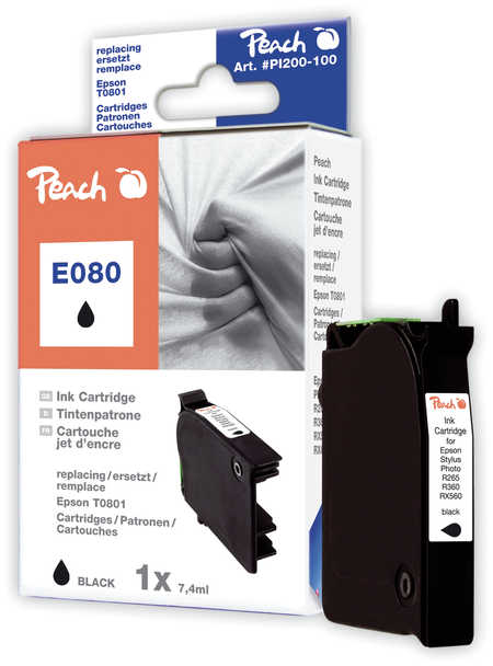 Peach Cartouche d'encre  noir, compatible avec
ID-Fabricant: T0801 bk, C13T08014011 Epson Stylus Photo PX 700 W