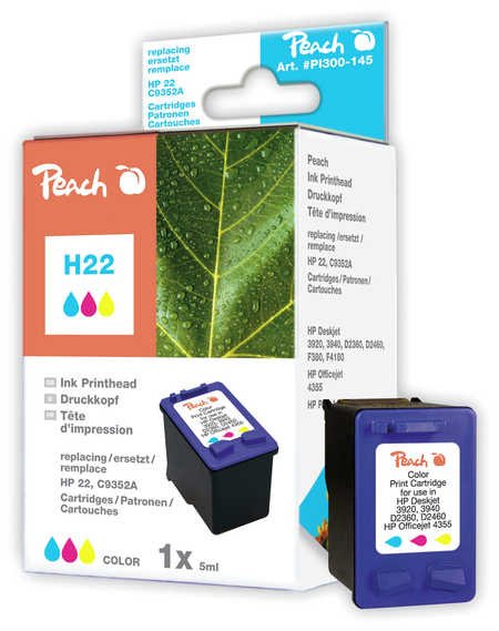 Peach Tête d'impression  couleur, compatible avec
ID-Fabricant: No. 22XL, C9352AE HP OfficeJet 4359