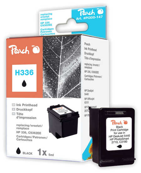 Peach Tête d'impression  noire, compatible avec
ID-Fabricant: No. 336, C9362E HP OfficeJet 6315