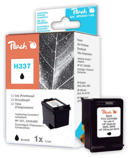 Peach Tête d'impression  noire, compatible avec
ID-Fabricant: No. 337, C9364E HP OfficeJet 6315
