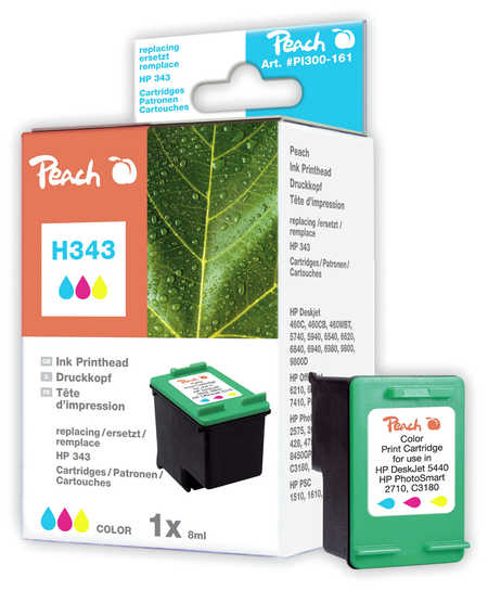 Peach Tête d'impression  couleur, compatible avec
ID-Fabricant: No. 343, C8766EE HP OfficeJet 7210 XI