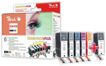 Peach Multipack Plus  avec puce, compatible avec
ID-Fabricant: PGI-5, CLI-8 Canon Pixma IP 4500