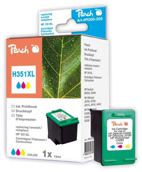 Peach  tête d'impression couleur compatible
ID-Fabricant: No. 351XL, CB338EE HP OfficeJet J 5783