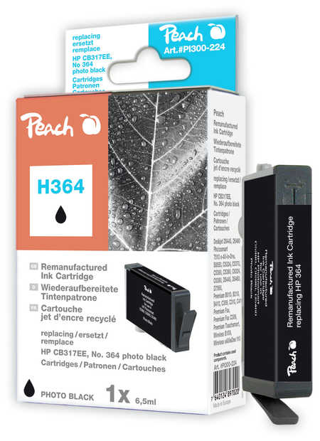Peach  cartouche d'encre photo noire compatible avec
ID-Fabricant: No. 364 phbk, CB317EE HP PhotoSmart Premium TouchSmart Web C 309 n