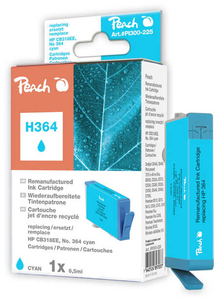 Peach  cartouche d'encre cyan compatible avec
ID-Fabricant: No. 364 c, CB318EE HP PhotoSmart Premium TouchSmart Web C 309 n