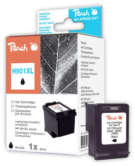 Peach Tête d'impression  noire, compatible avec
ID-Fabricant: No. 901XL BK, CC654AE HP OfficeJet 4500 Wireless