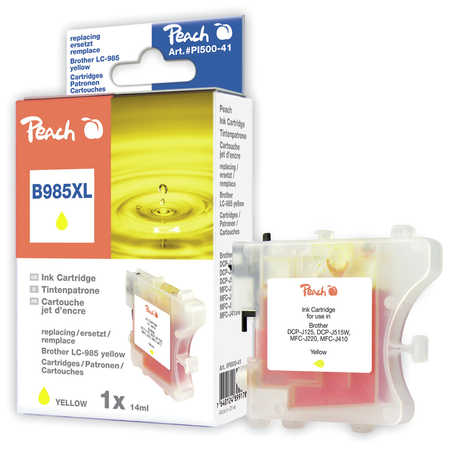 Peach Cartouche d'encre  jaune, compatible avec
ID-Fabricant: LC-985y Brother MFCJ 220