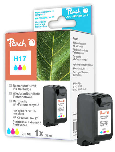 Peach Cartouche d'encre  couleur, compatible avec
ID-Fabricant: No. 17, C6625AE HP DeskJet 825 CVR