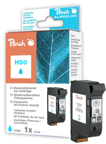 Peach Tête d'impression  cyan, compatible avec
ID-Fabricant: No. 50 c, 51650CE HP DesignJet 650 C