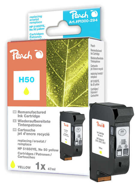 Peach Tête d'impression  jaune, compatible avec
ID-Fabricant: No. 50 y, 51650YE HP DesignJet 650 C