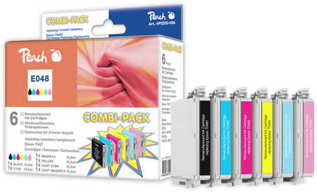 Peach  Multi Pack, compatible avec
ID-Fabricant: T0487, C13T04874010 Epson Stylus Photo RX 600