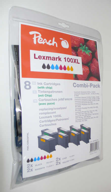 Peach  Multipack avec puce, compatible avec
ID-Fabricant: No. 100XLBK*2/C/M/Y, 14N1092-95 Lexmark Impact S 305
