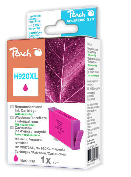 Peach  cartouche d'encre magenta HC compatible avec
ID-Fabricant: No. 920XL m, CD973AE HP OfficeJet 6000