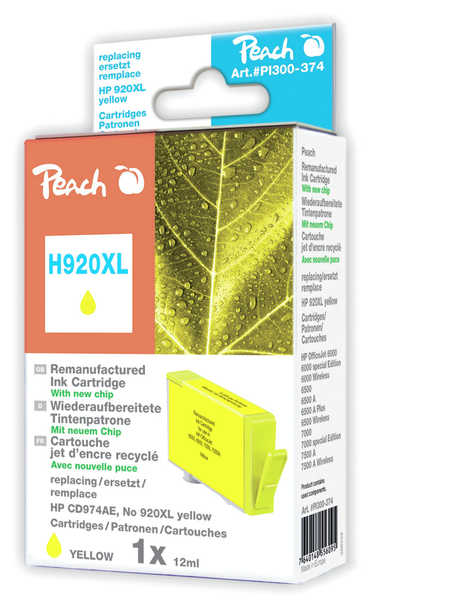Peach  cartouche d'encre jaune HC compatible avec 
ID-Fabricant: No. 920XL y, CD974AE HP OfficeJet 6000