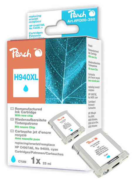 Peach  cartouche d'encre cyan compatible avec
ID-Fabricant: No. 940XL c, C4907AE HP OfficeJet Pro 8000
