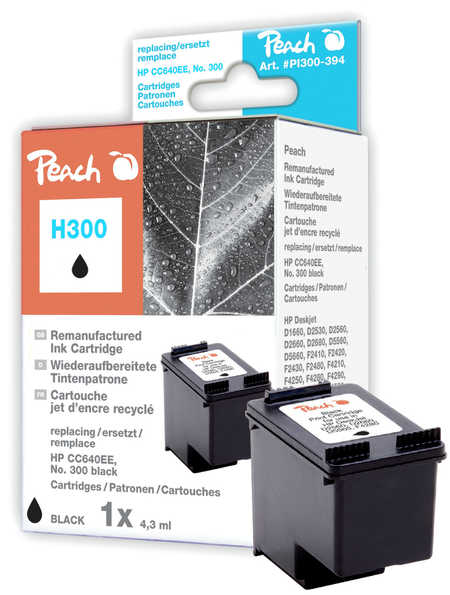 Peach Tête d'impression  noire, compatible avec
ID-Fabricant: No. 300 bk, CC640EE HP OfficeJet 4500 Wireless