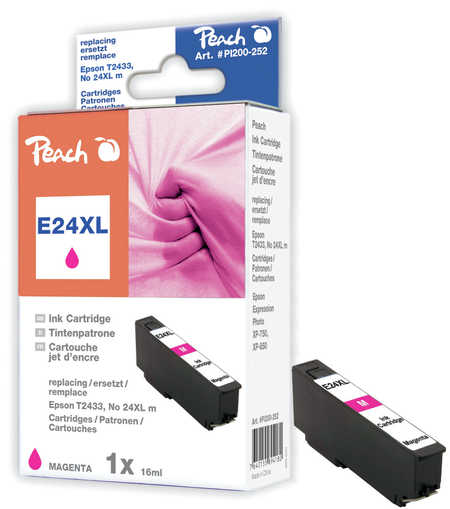 Peach Cartouche d'encre  HY magenta, compatible avec
ID-Fabricant: No. 24XL m, C13T24334010 Epson Expression Photo XP-950