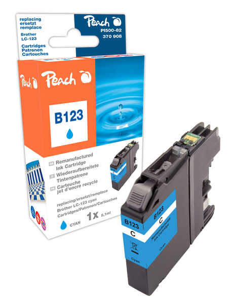 Peach Cartouche d'encre  cyan, compatible avec
ID-Fabricant: LC-123C Brother MFCJ 4310 DW