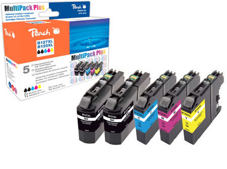 Peach Multipack Plus  compatible avec
ID-Fabricant: LC-127XLVALBP Brother MFCJ 4310 DW