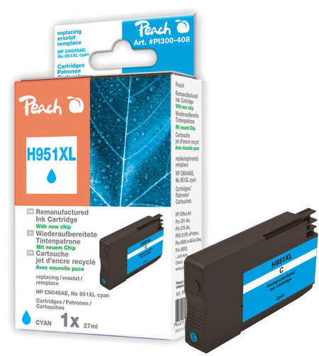 Peach  cartouche d'encre cyan HC compatible avec
ID-Fabricant: No. 951XL c, CN046A HP OfficeJet Pro 8630 e-All-in-One