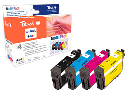 Peach  Multi Pack, compatible avec
ID-Fabricant: No. 16XL, C13T16364010 Epson WorkForce WF-2520 NF