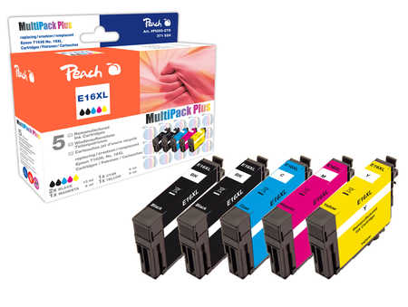Peach Multipack Plus  compatible avec
ID-Fabricant: No. 16XL, C13T16364010 Epson WorkForce WF-2520 NF