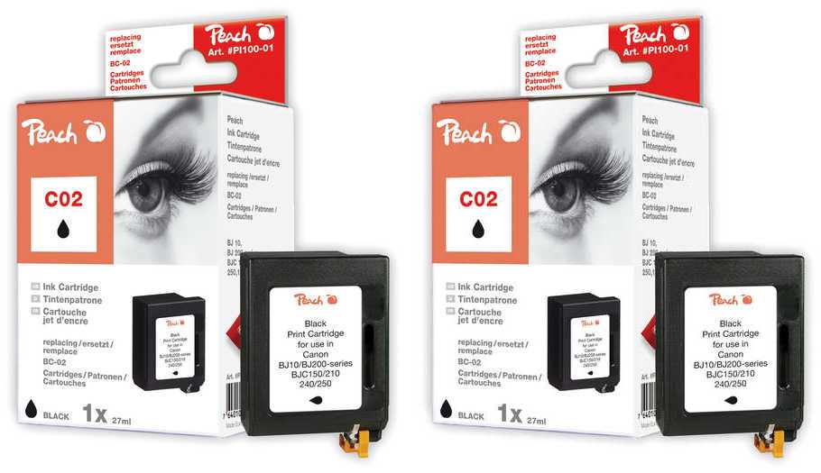 Peach  Double Pack tête d'impression noir, compatible avec
ID-Fabricant: BC-02BK, 0895A002 Epson Stylus 300