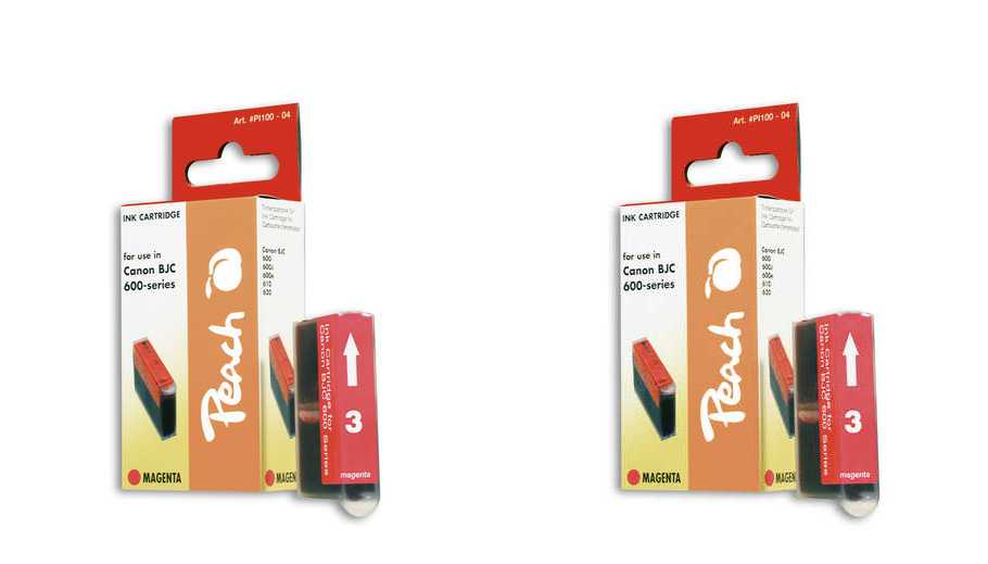 Peach  Twin Pack cartouche d'encre magenta, compatible avec
ID-Fabricant: BJI-201M*2, 0948A002 Canon BJC 600
