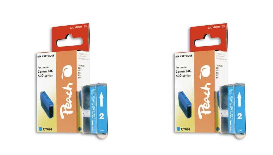 Peach  Twin Pack cartouche d'encre cyan, compatible avec
ID-Fabricant: BJI-201C, 0947A001 Canon BJC 600