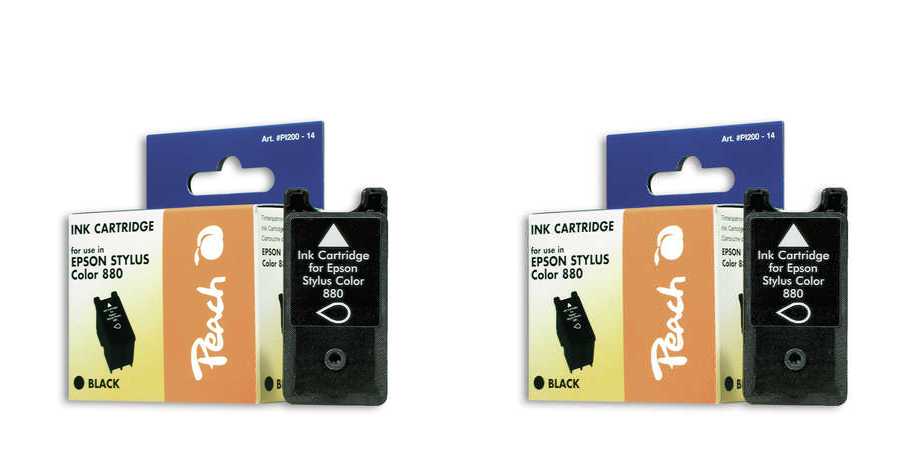 Peach  Twin Pack cartouche d'encre noire, compatible avec
ID-Fabricant: T019BK*2, C13T01940210 Epson Stylus Color 8 Cube