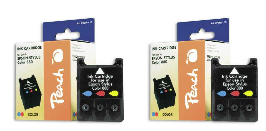Peach  Twin Pack cartouche d'encre coleur, compatible
ID-Fabricant: T020C*2, C13T02040110 Epson Stylus Color 8 Cube