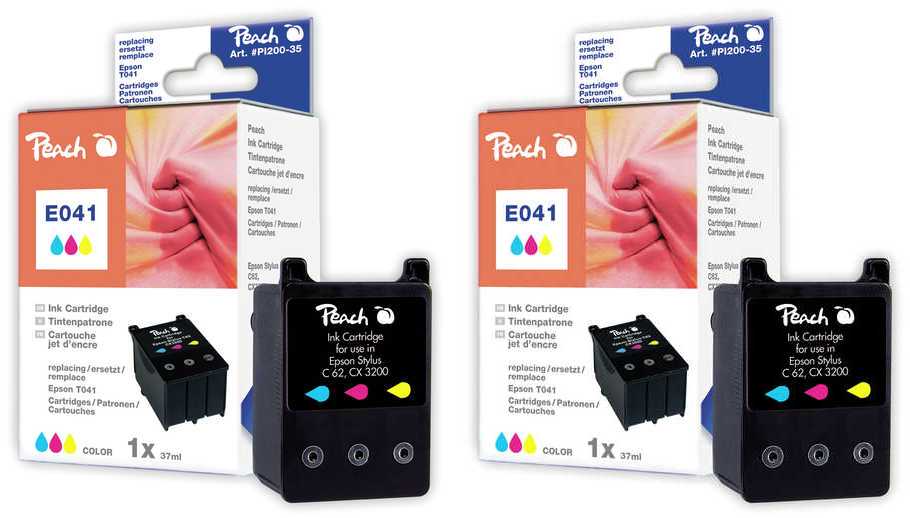 Peach  Twin Pack cartouche d'encre coleur, compatible
ID-Fabricant: T041C*2, C13T04104010 Epson Stylus C 62