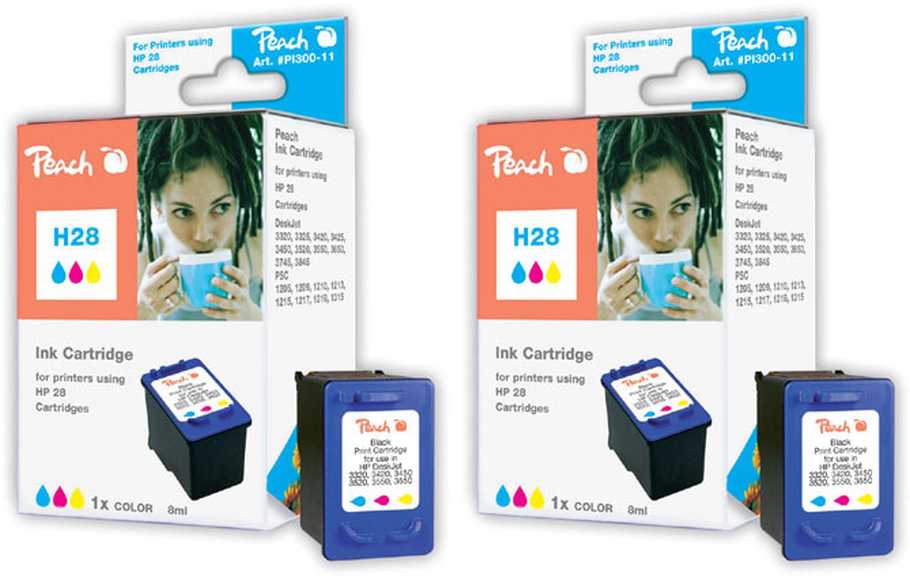 Peach  Double Pack tête d'impression couleur, compatible avec
ID-Fabricant: No. 28*2, C8728AE*2 HP OfficeJet 5510