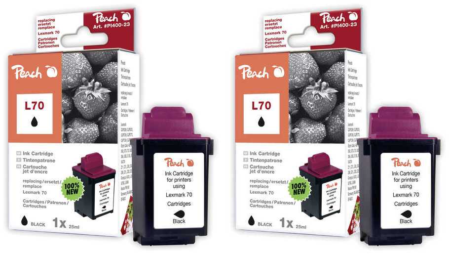 Peach  Double Pack tête d'impression noir, compatible avec
ID-Fabricant: No. 70BK*2, 12A1970, 12AX970E Samsung Msys 4700